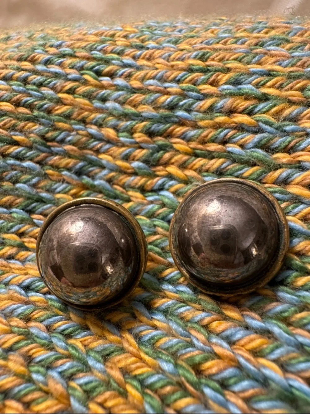 Decorative Round Metal Cabinet Knobs in Antique Silver - Set of 2